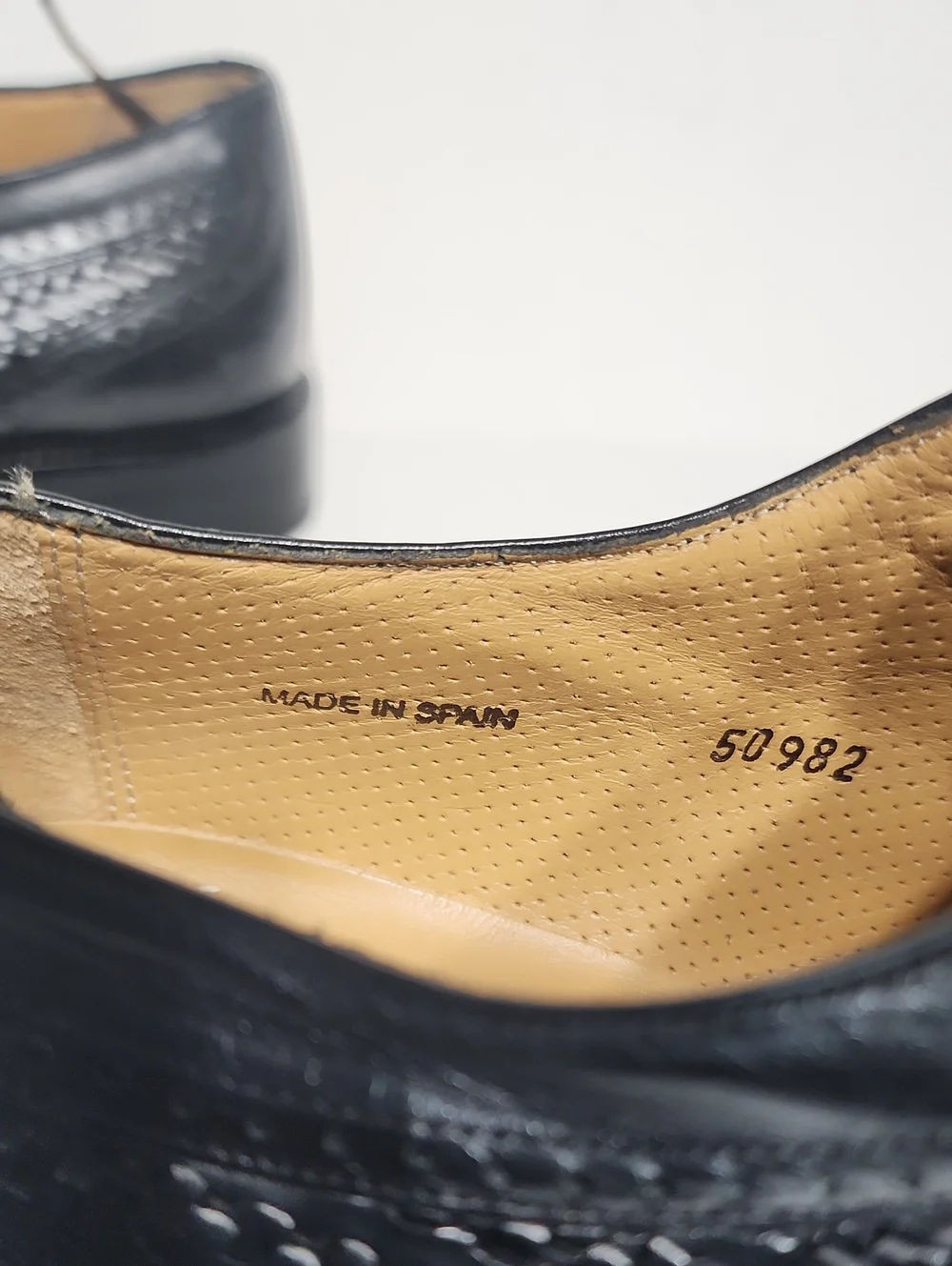Mezlan Woven Leather Dubai Black Cap Toe Oxfords Size 9.5 Made In Spain